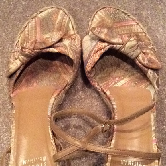 Stuart Weitzman Shoes - Stuart Weitzman Floral fabric wedge espadrilles Summer shoes, 8.5